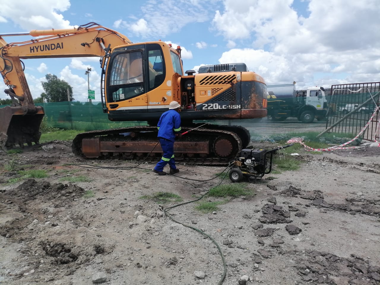 Excavator side view